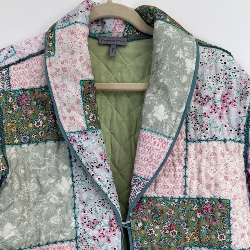 Green And Pink Patchwork Puffer Jacket - image 4
